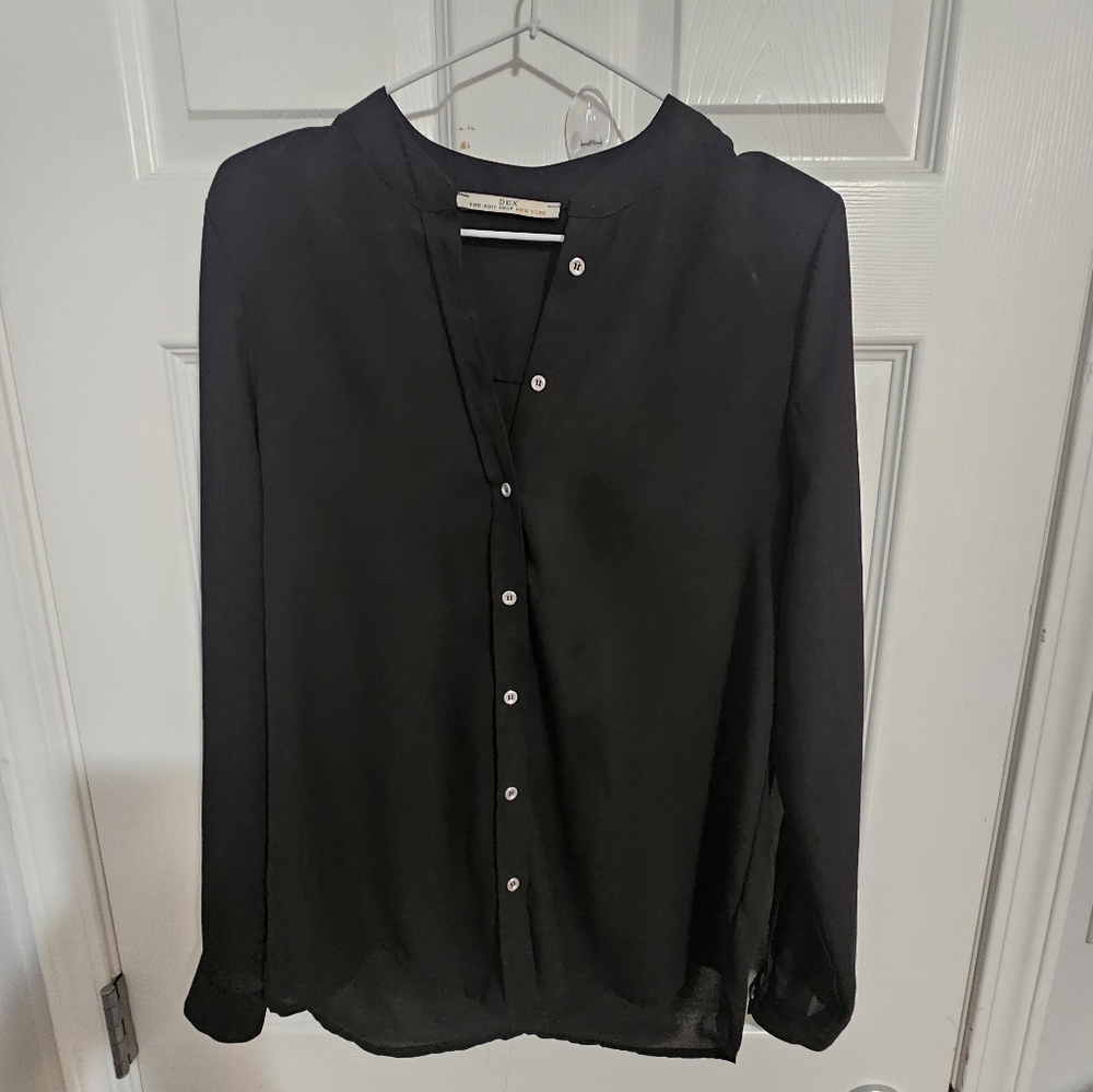 Dex Black Button-Up Blouse US size M